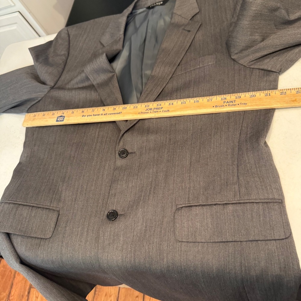 Jos. A. Bank Blazer Mens 41L Grey Herringbone Wool Signature Sport Coat 5450 - Picture 5 of 10